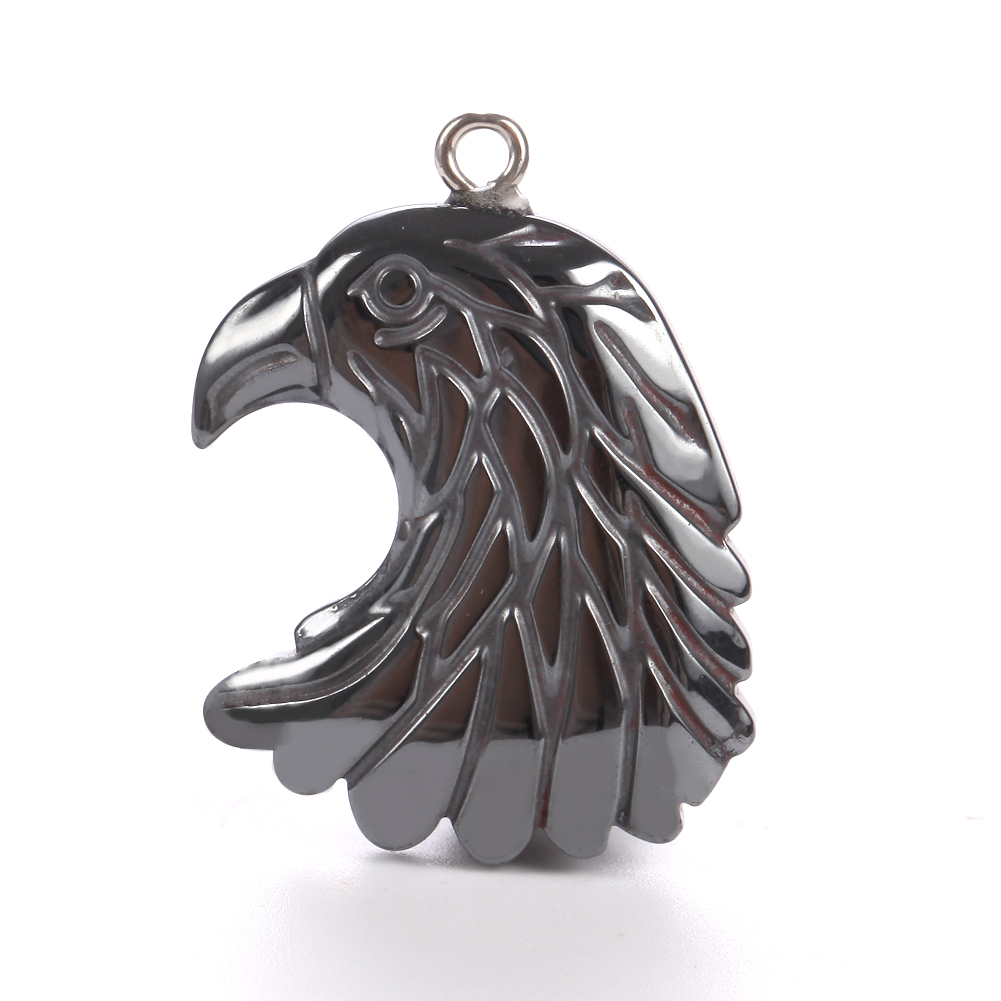 Sport Slide Men - Nature Eagle Hematite Stone Bone Pendant