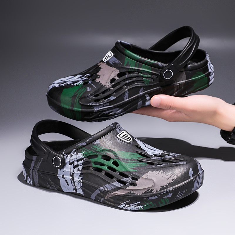 Men'S Shoes With Velcro - Męskie letnie sandały w kamuflażu z