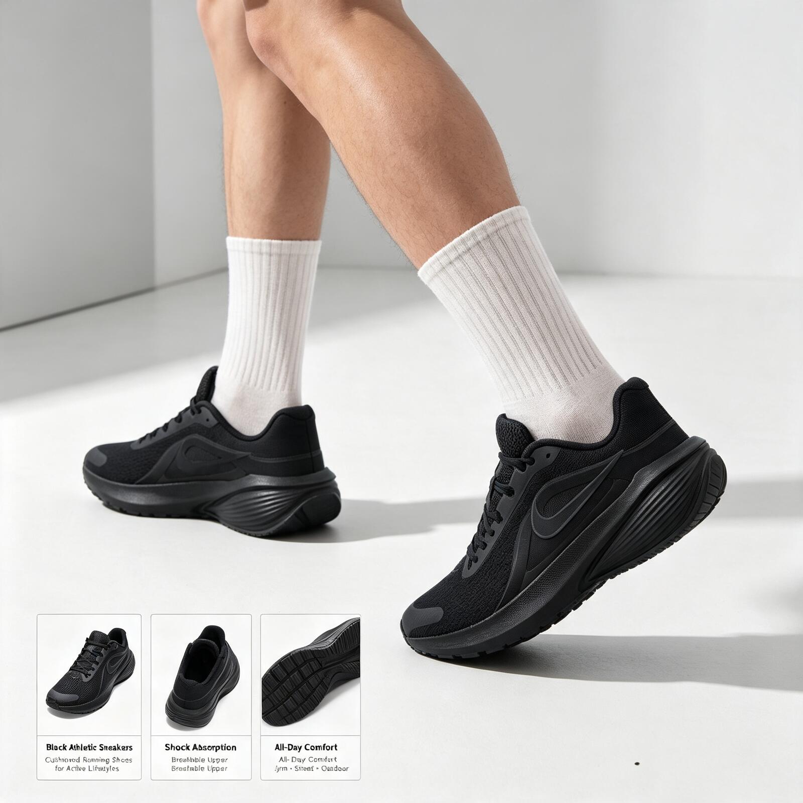 Czarne męskie buty do biegania – Men'S Shoes Nike Black recenzja i cena