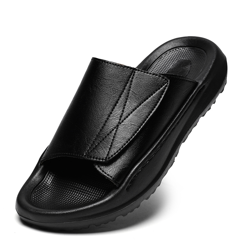 Skórzane klapki męskie Easy-to – Men'S Shoes With Velcro recenzja i cena