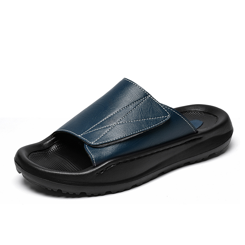 Skórzane klapki męskie Easy-to – Men'S Shoes With Velcro recenzja i cena