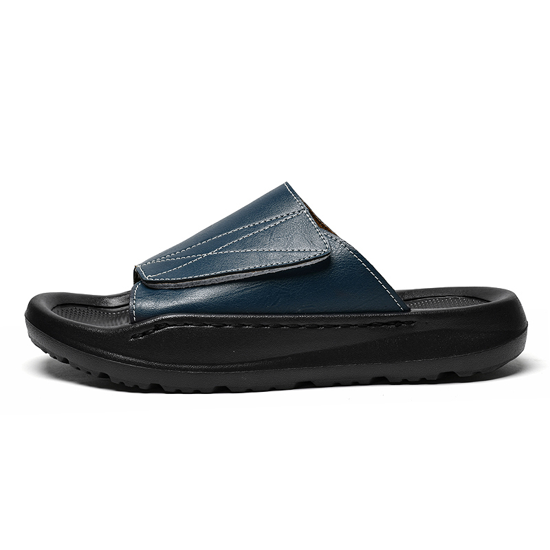 Skórzane klapki męskie Easy-to – Men'S Shoes With Velcro recenzja i cena